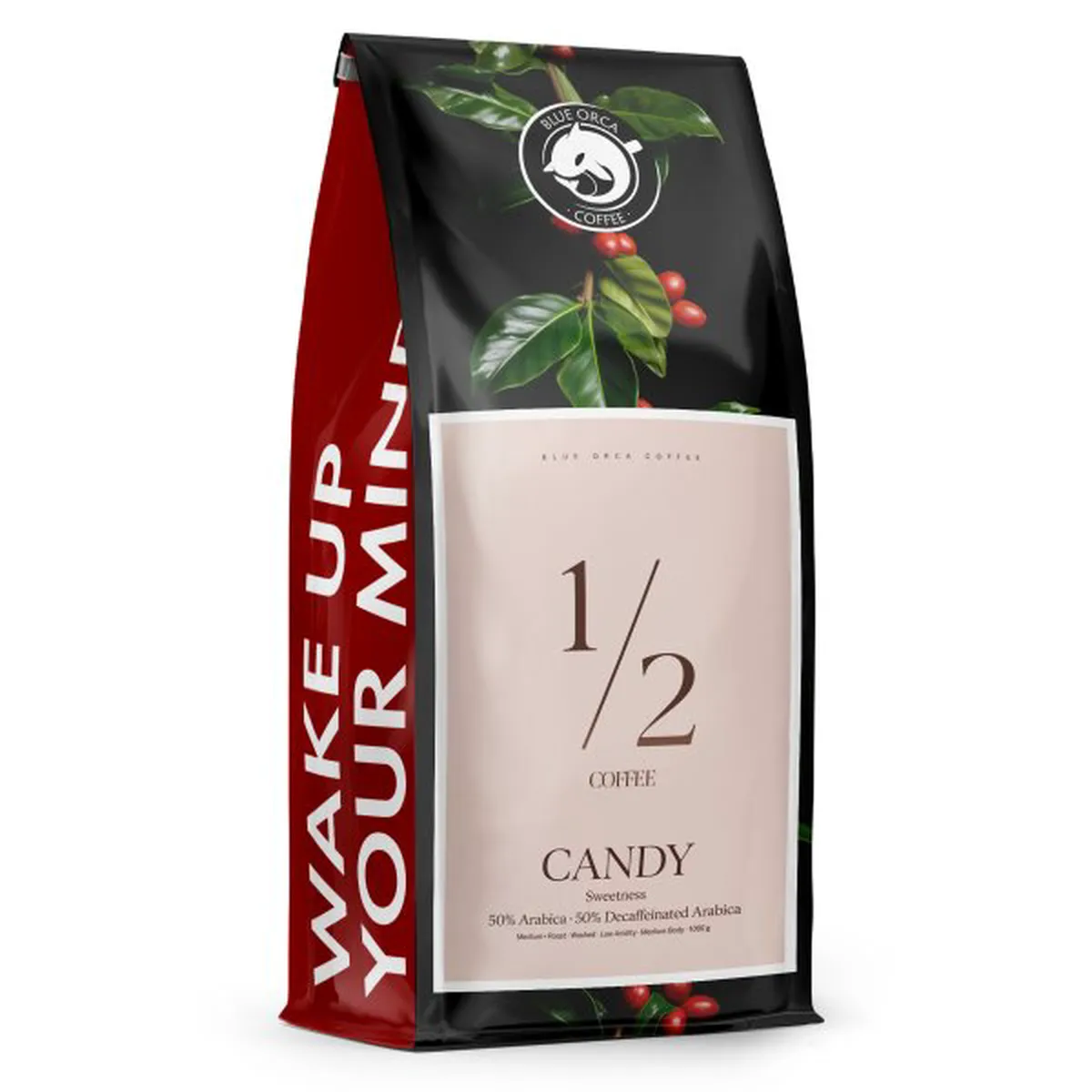 Kawa ziarnista 1kg Half Caff - w 50% bezkofeinowa - CANDY Limited Edition