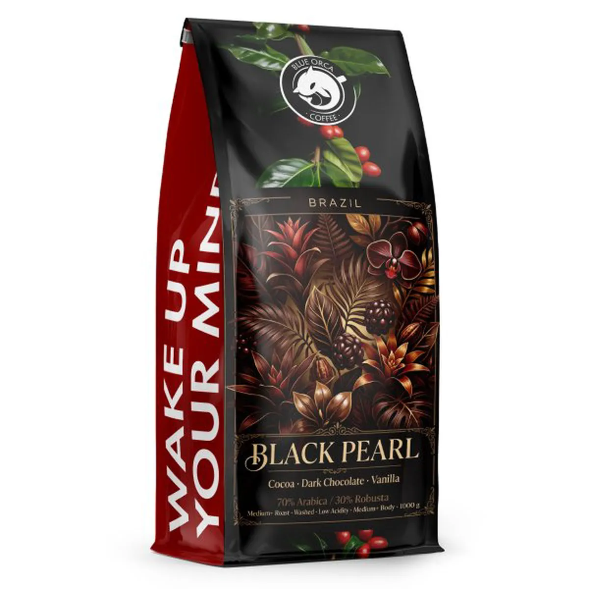 Kawa ziarnista 1kg Brazil series limited - BLACK Pearl - blend Blue Orca